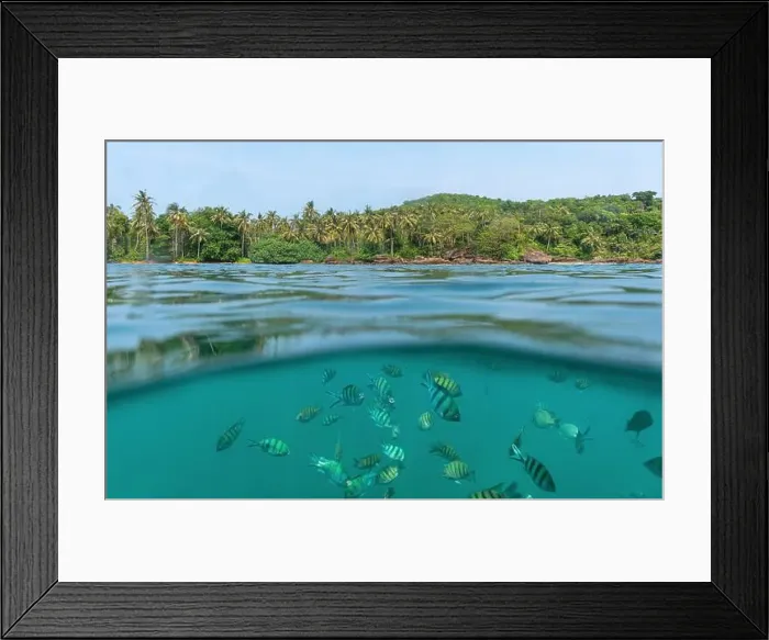 Framed Print : The camera, half submerged in the sea Framed Print : The camera, half submerged in the sea