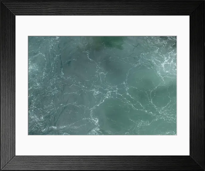Framed Print : Detailed close-up of a turbulent green ocean water surface Framed Print : Detailed close-up of a turbulent green ocean water surface