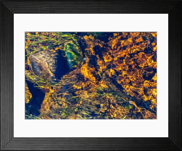 Framed Print : Background. The bottom of the river is with algae and stones Framed Print : Background. The bottom of the river is with algae and stones