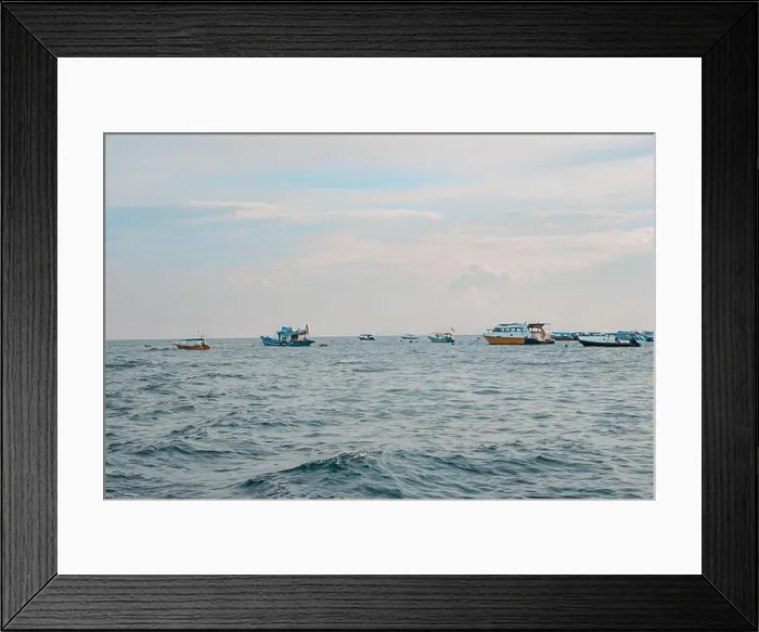 Framed Print : Holiday in an Island Coast with Snorkeling Boat Cruise in Perhentian Islands, Malaysia, Thailand