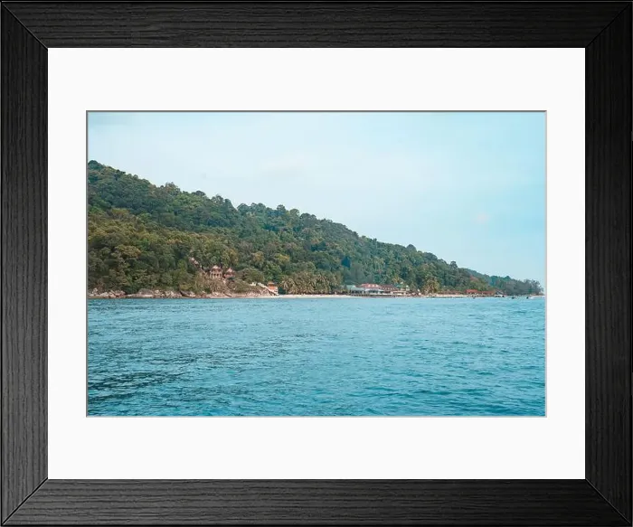 Framed Print : Holiday in an Island Coast with Snorkeling Boat Cruise in Perhentian Islands, Malaysia, Thailand