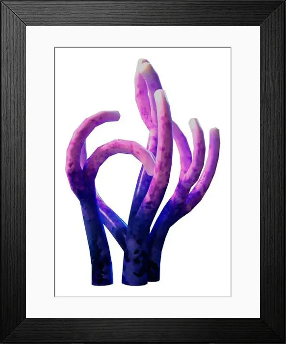 Framed Print : 3D rendering of a coral, a marine invertebrate isolated on white background Framed Print : 3D rendering of a coral, a marine invertebrate isolated on white background