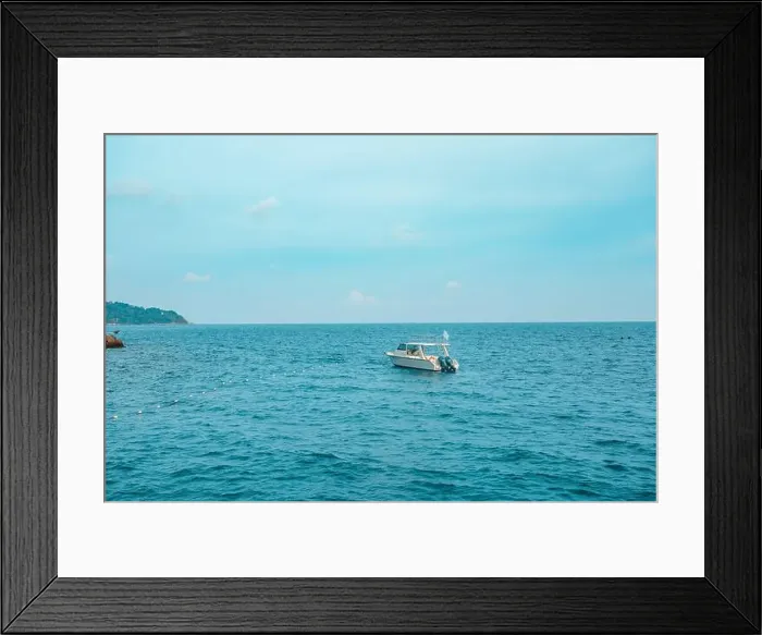 Framed Print : Holiday in an Island Coast with Snorkeling Boat Cruise in Perhentian Islands, Malaysia, Thailand