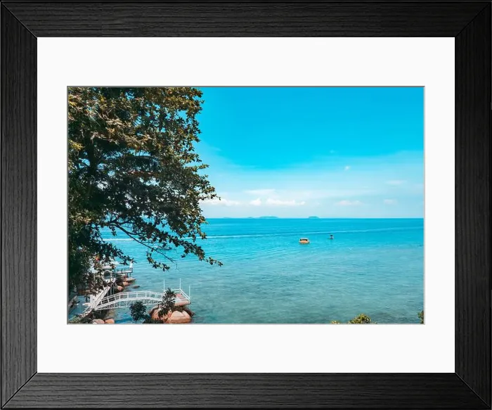 Framed Print : Holiday in an Island Coast with Snorkeling Boat Cruise in Perhentian Islands, Malaysia, Thailand
