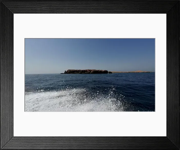 Framed Print : Photography of small islands sanctuary in Oman near Muscat shot from a boat during spring sunny day