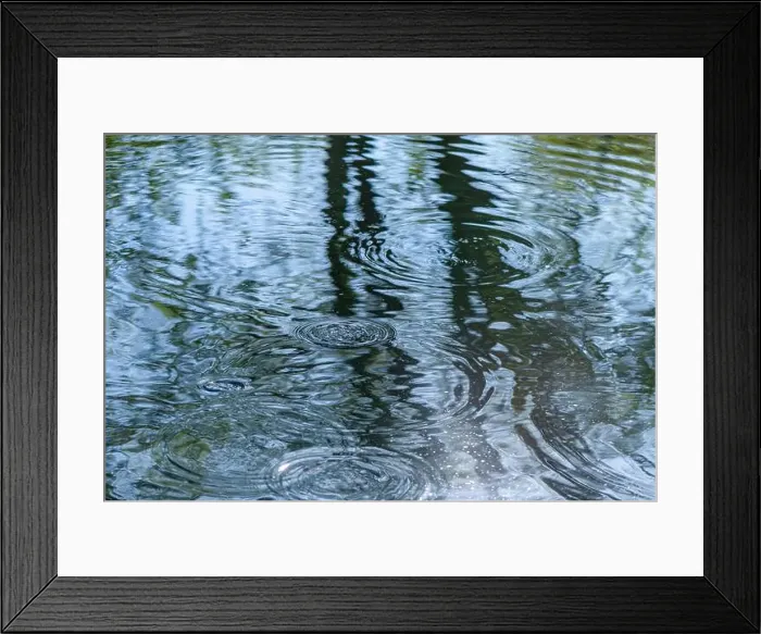 Framed Print : Circles on the water in the river from the movement of fish, fishing Framed Print : Circles on the water in the river from the movement of fish, fishing