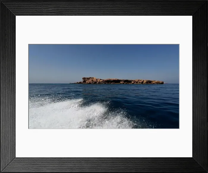 Framed Print : Photography of small islands sanctuary in Oman near Muscat shot from a boat during spring sunny day Framed Print : Photography of small islands sanctuary in Oman near Muscat shot from a boat during spring sunny day