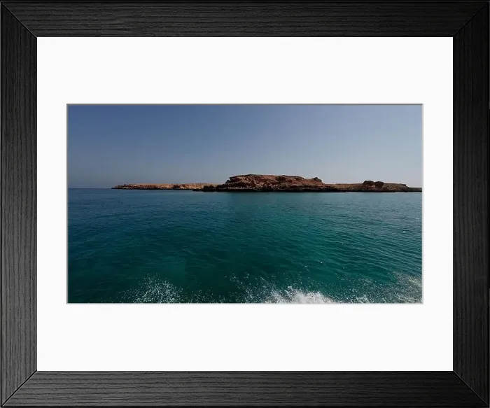 Framed Print : Photography of small islands sanctuary in Oman near Muscat shot from a boat during spring sunny day Framed Print : Photography of small islands sanctuary in Oman near Muscat shot from a boat during spring sunny day