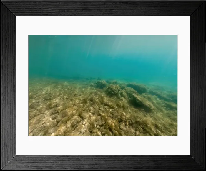 Framed Print : Actioncam underwater seascape capture during snorkeling at croatia, adriatic sea Framed Print : Actioncam underwater seascape capture during snorkeling at croatia, adriatic sea