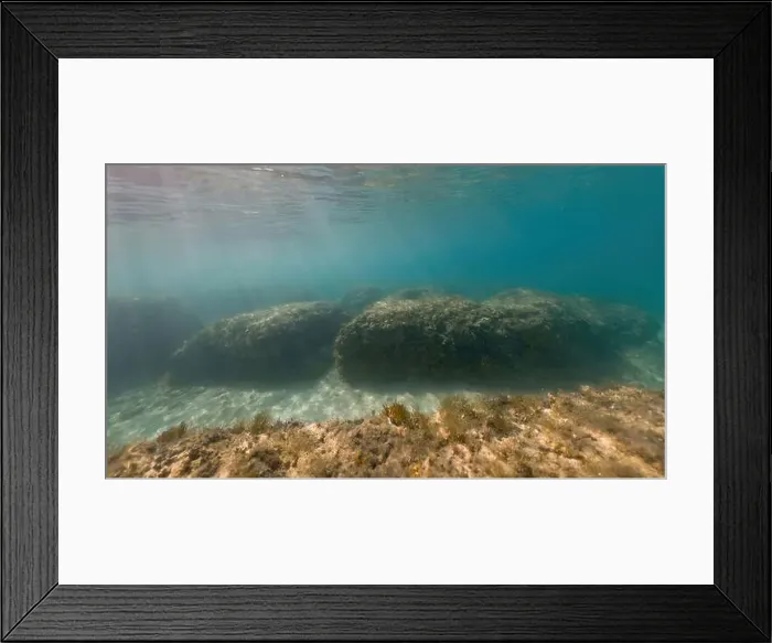 Framed Print : Actioncam underwater seascape capture during snorkeling at croatia, adriatic sea Framed Print : Actioncam underwater seascape capture during snorkeling at croatia, adriatic sea