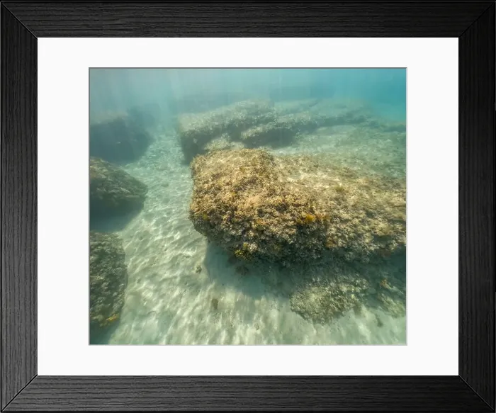 Framed Print : Actioncam underwater seascape capture during snorkeling at croatia, adriatic sea Framed Print : Actioncam underwater seascape capture during snorkeling at croatia, adriatic sea