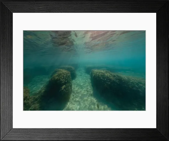 Framed Print : Actioncam underwater seascape capture during snorkeling at croatia, adriatic sea Framed Print : Actioncam underwater seascape capture during snorkeling at croatia, adriatic sea