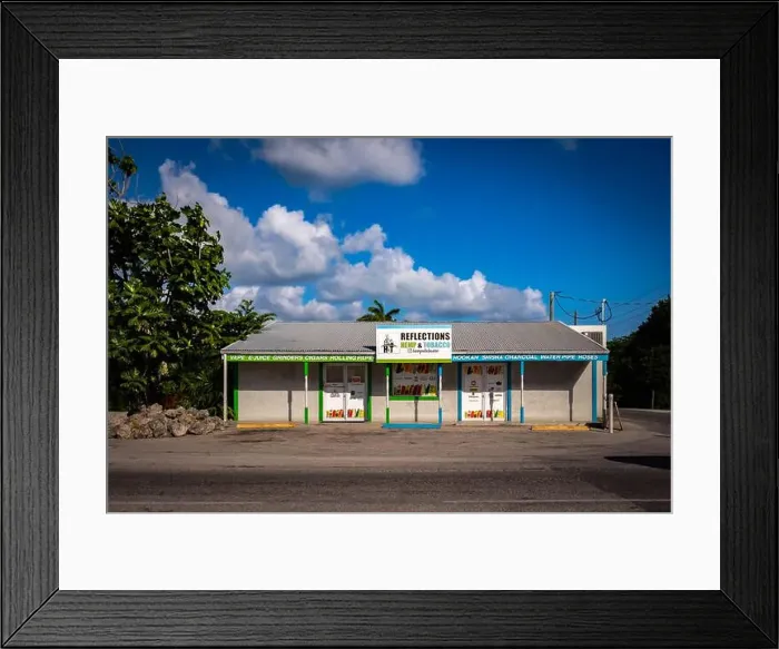 Framed Print : Grand Cayman, Cayman Islands, Feb 2023, view of Reflections Hemp and Tobacco, a vape store in George Town Framed Print : Grand Cayman, Cayman Islands, Feb 2023, view of Reflections Hemp and Tobacco, a vape store in George Town