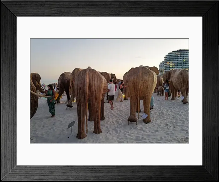 Framed Print : The Great Elephant Migration is a captivating public art installation that graced Miami Beach in fall Framed Print : The Great Elephant Migration is a captivating public art installation that graced Miami Beach in fall