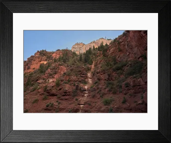 Framed Print : Ephemeral Spring on Red Wall of Roaring Springs Canyon Framed Print : Ephemeral Spring on Red Wall of Roaring Springs Canyon