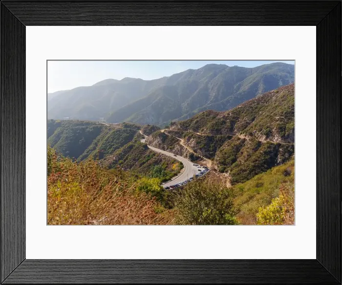 Framed Print : Numerous parked cars indicating high hiker turnout at scenic trailhead in La Canada Flintridge, Los Angeles Framed Print : Numerous parked cars indicating high hiker turnout at scenic trailhead in La Canada Flintridge, Los Angeles