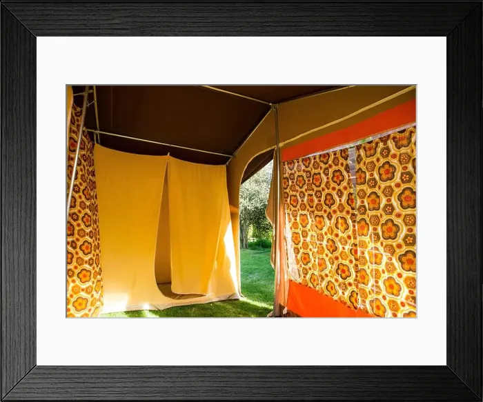 Framed Print : Original French 70's Raclet frame tent Framed Print : Original French 70's Raclet frame tent