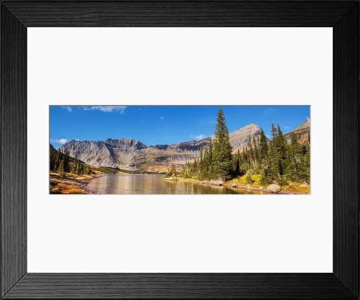 Framed Print : Picturesque rocky peaks of the Glacier National Park, Montana, USA. Beautiful natural landscapes Framed Print : Picturesque rocky peaks of the Glacier National Park, Montana, USA. Beautiful natural landscapes