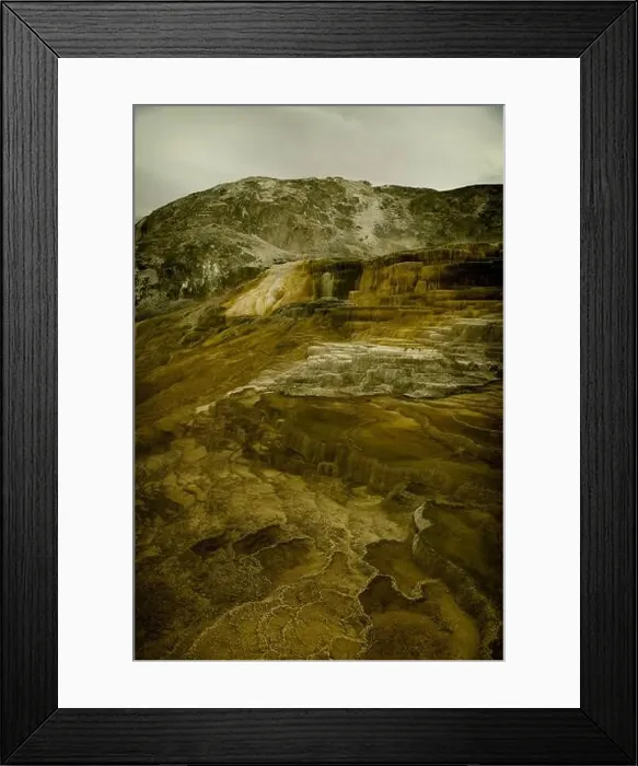 Framed Print : Textures and colors of the terrain in Yellowstone National Park IV, USA Framed Print : Textures and colors of the terrain in Yellowstone National Park IV, USA