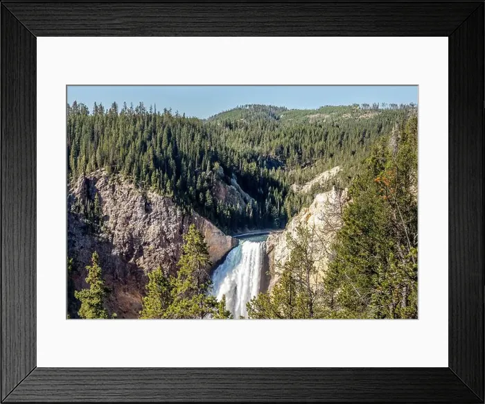 Framed Print : Lower Yellowstone Falls in the Yellowstone National Park, USA