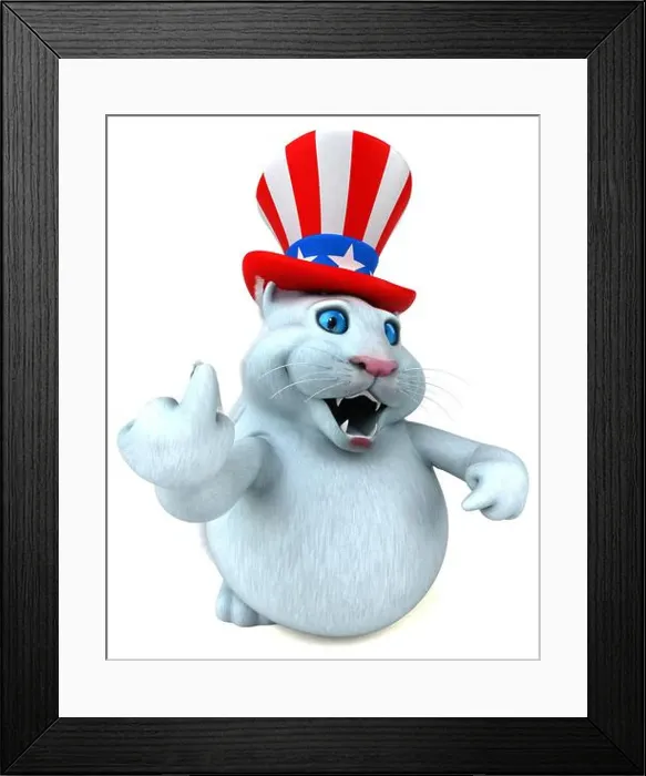 Framed Print : Fun 3D cartoon cat with an uncle sam hat Framed Print : Fun 3D cartoon cat with an uncle sam hat