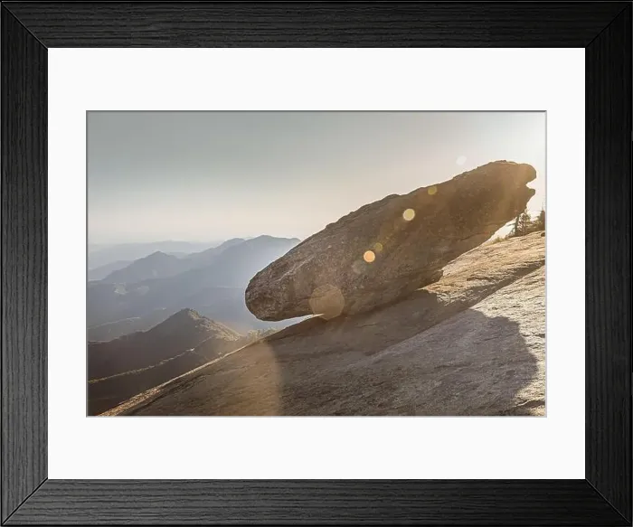 Framed Print : Hanging rock on the Moro rock in the Sequioa National Park, California USA Framed Print : Hanging rock on the Moro rock in the Sequioa National Park, California USA