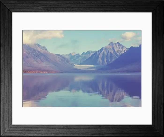 Framed Print : Picturesque rocky peaks of the Glacier National Park, Montana, USA. Beautiful natural landscapes