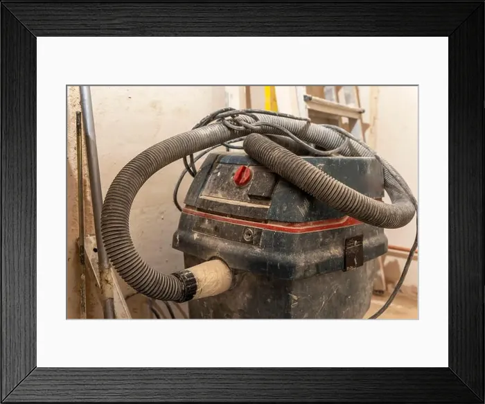 Framed Print : professional construction vacuum cleaner used during the renovation Framed Print : professional construction vacuum cleaner used during the renovation