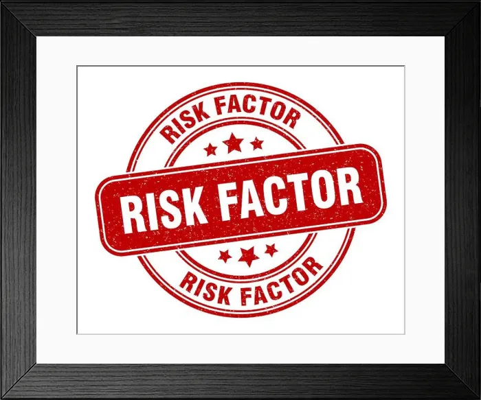 Framed Print : risk factor stamp. risk factor sign. round grunge label Framed Print : risk factor stamp. risk factor sign. round grunge label