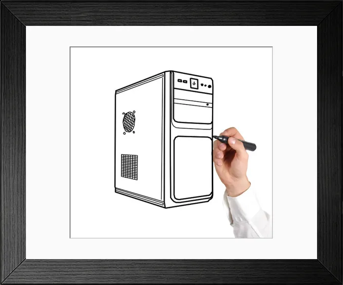Framed Print : drawing computer system unit Framed Print : drawing computer system unit