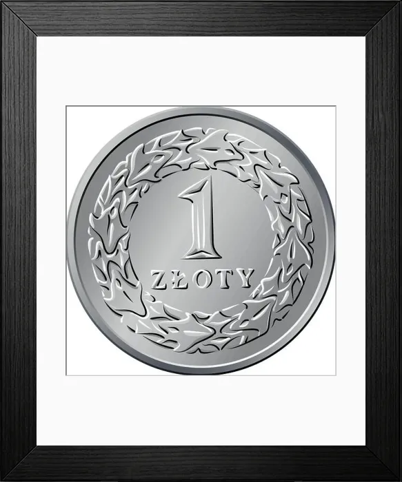Framed Print : reverse Polish Money one zloty coin Framed Print : reverse Polish Money one zloty coin
