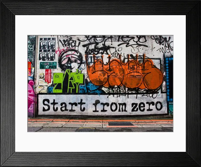 Framed Print : Start from zero graffiti street art Ximending Taipei Taiwan Republic of China (ROC) Framed Print : Start from zero graffiti street art Ximending Taipei Taiwan Republic of China (ROC)