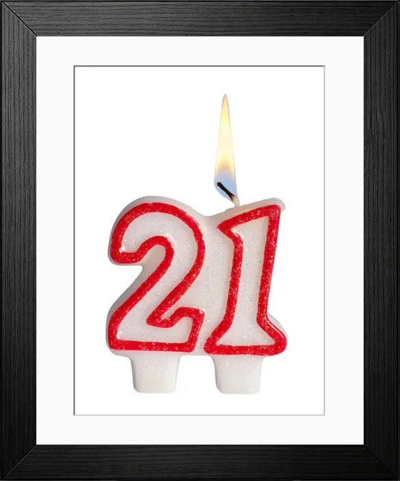 Framed Print : Number 21 candle Framed Print : Number 21 candle