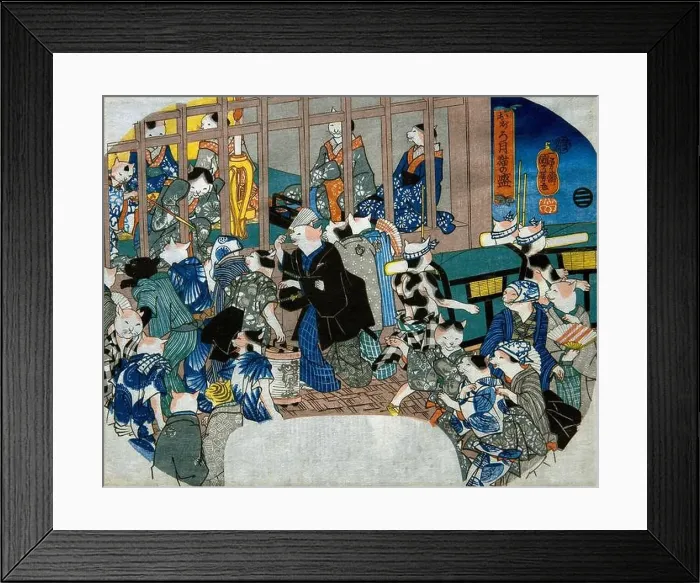 Framed Print : Utagawa Kuniyoshi 1798-1861. Pale Moon Framed Print : Utagawa Kuniyoshi 1798-1861. Pale Moon