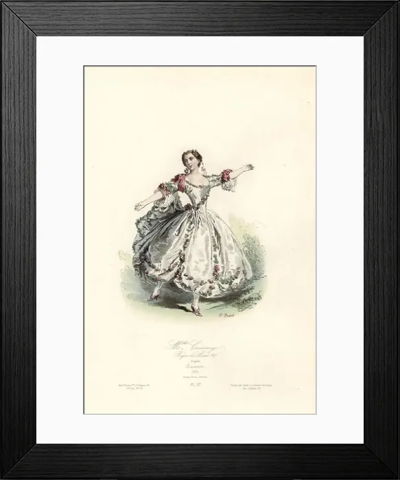 Framed Print : Mlle. Camargo, reign of Louis XV, 1730 Framed Print : Mlle. Camargo, reign of Louis XV, 1730