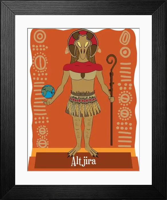 Framed Print : Illustration vector isolated of Australian mythology, Aboriginal god Alt jira Framed Print : Illustration vector isolated of Australian mythology, Aboriginal god Alt jira