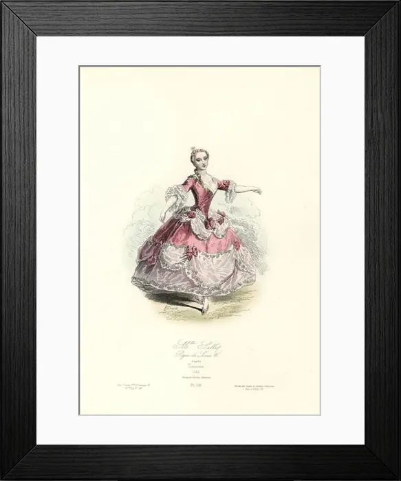 Framed Print : Mlle. Salle, reign of Charles XV, 1730 Framed Print : Mlle. Salle, reign of Charles XV, 1730