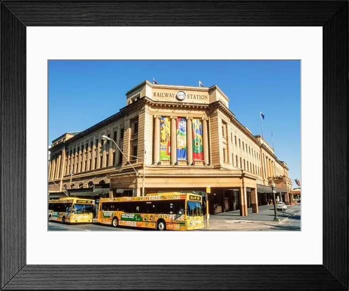 Framed Print : 1999 - Adelaide South Australia - Neo-classical building of the Adelaide railway station Framed Print : 1999 - Adelaide South Australia - Neo-classical building of the Adelaide railway station