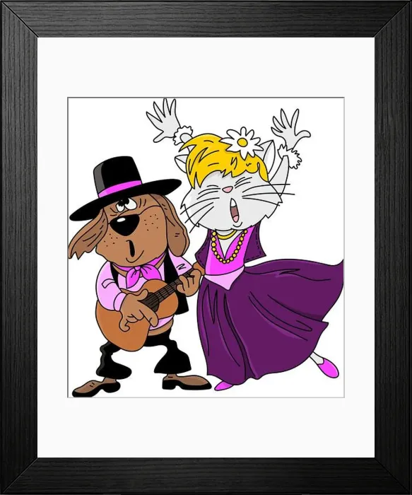 Framed Print : Cartoon gypsy animals singing and dancing vector illustration Framed Print : Cartoon gypsy animals singing and dancing vector illustration