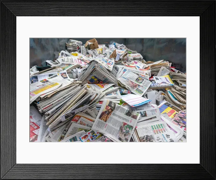 Framed Print : A stack of old newspaper for recycle Framed Print : A stack of old newspaper for recycle