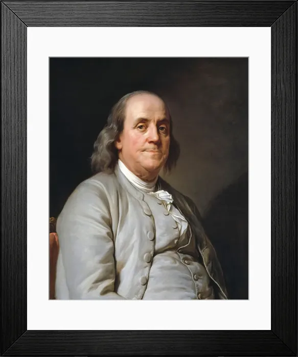Framed Print : Benjamin Franklin Ben Franklin Portrait painting by Joseph-Siffred Duplessis 1785 Framed Print : Benjamin Franklin Ben Franklin Portrait painting by Joseph-Siffred Duplessis 1785