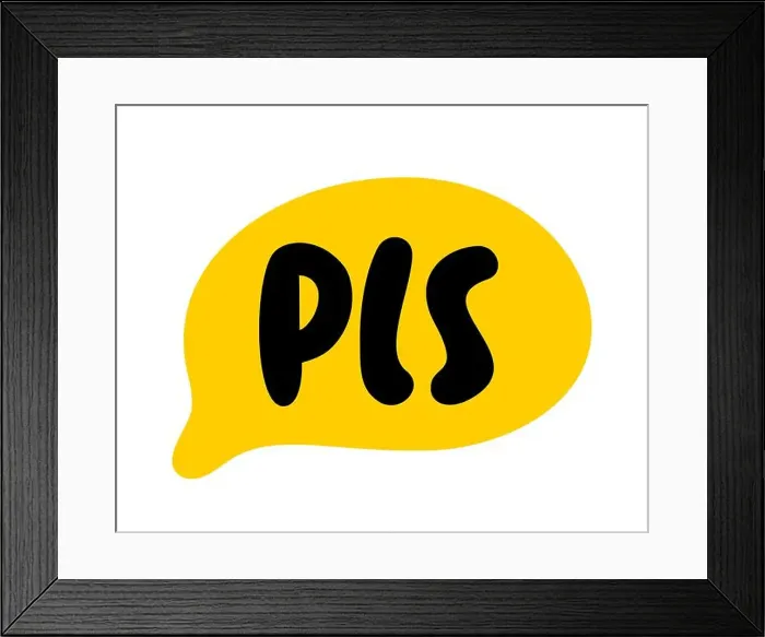 Framed Print : PLS speech bubble. Please text Framed Print : PLS speech bubble. Please text