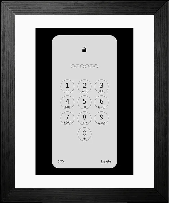 Framed Print : Digital password lock screen for smartphone on phone lock screen Framed Print : Digital password lock screen for smartphone on phone lock screen