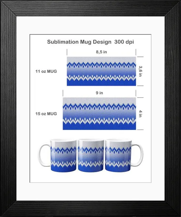 Framed Print : Knitted ombre pattern. Sublimation template for 11 oz and 15 oz coffee mug. Sublimation illustration Framed Print : Knitted ombre pattern. Sublimation template for 11 oz and 15 oz coffee mug. Sublimation illustration