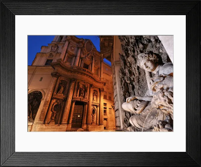 Framed Print : Rome. Italy. The church of San Carlo alle Quattro Fontane, & the fountain of Juno Framed Print : Rome. Italy. The church of San Carlo alle Quattro Fontane, & the fountain of Juno