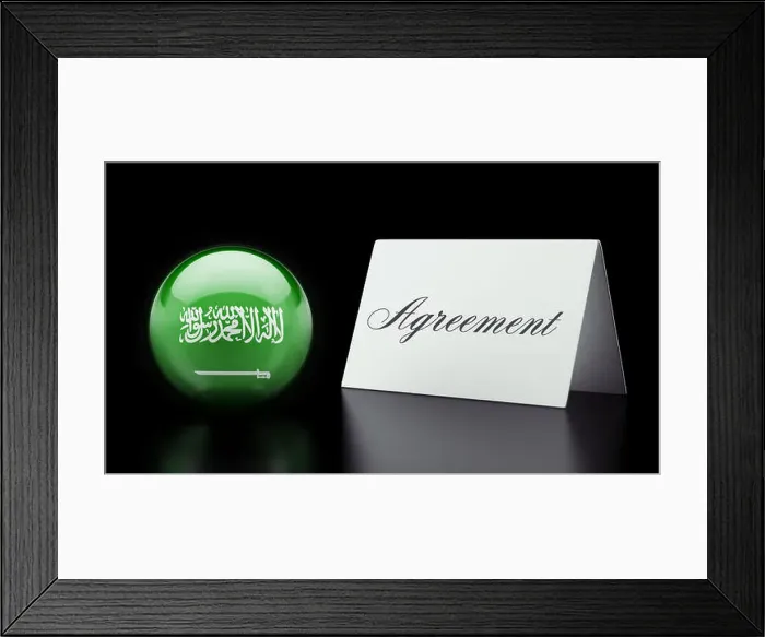 Framed Print : Saudi Arabia High Resolution Agreement Concept Framed Print : Saudi Arabia High Resolution Agreement Concept