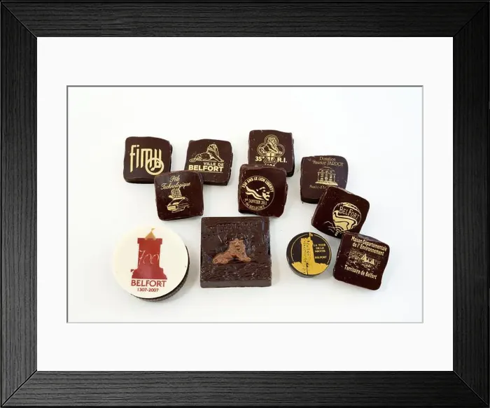Framed Print : France, Territoire de Belfort (90), Belfort, Rue Dreyfus Schmidt, Barb Terrier chocolate factory Framed Print : France, Territoire de Belfort (90), Belfort, Rue Dreyfus Schmidt, Barb Terrier chocolate factory