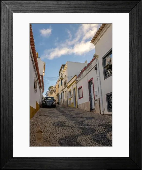 Framed Print : Street and houses in old town of Lagos, Portugal Framed Print : Street and houses in old town of Lagos, Portugal