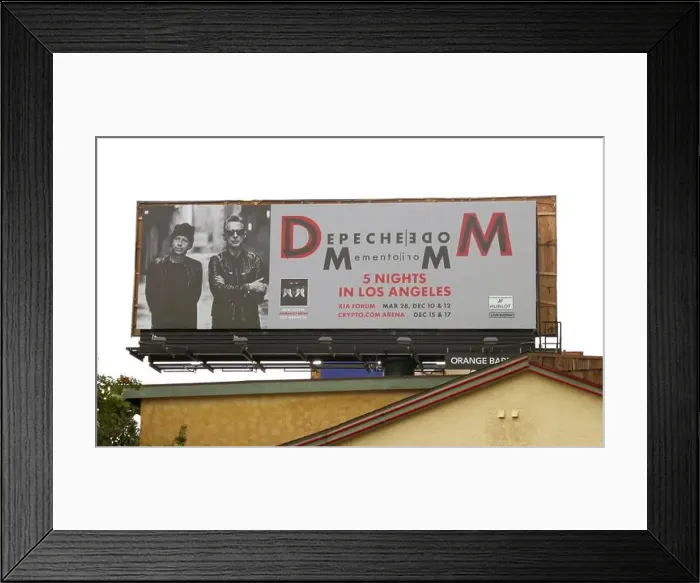 Framed Print : Los Angeles, California, USA 21st March 2023 Depeche Mode Memento Mori Tour Billboard on Sunset Blvd on March 21