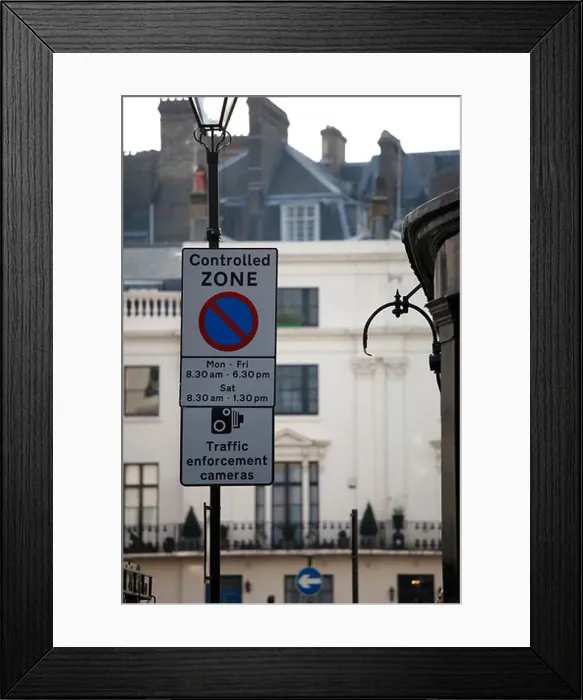 Framed Print : controlled zone with traffic enforcement cameras Framed Print : controlled zone with traffic enforcement cameras